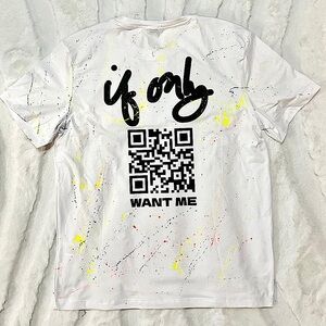 IF ONLY LIMITED EDITION NEON “WANT ME” White Crew Neck T Shirt